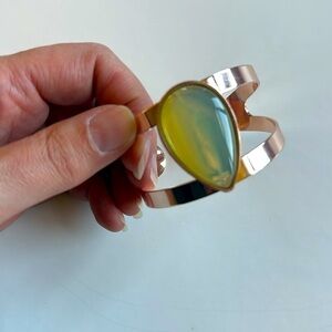 Vintage Y2K Elegant Rose Gold and faux Opalescent stone adjustable Bracelet